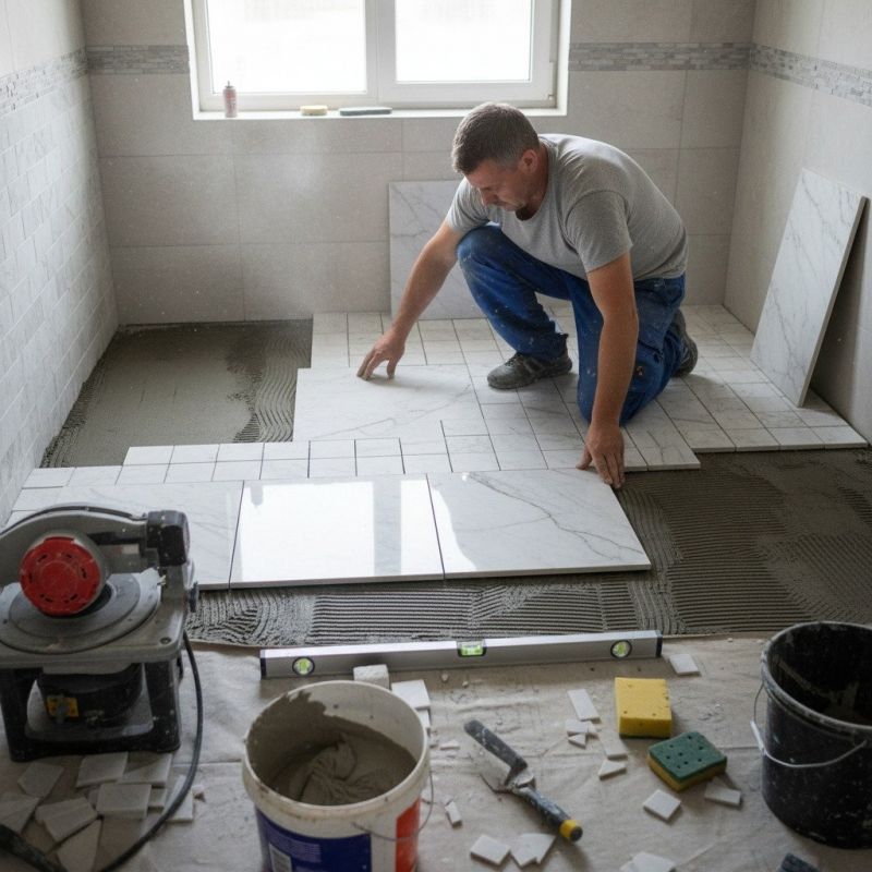 Marble Tile Floor Installation in Overland Park, KS